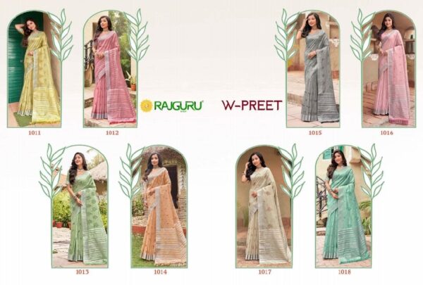 LINEN TISSUE COTTON WITH EMBROIDERY WORK  WITH BLOUSE PICS - Image 5