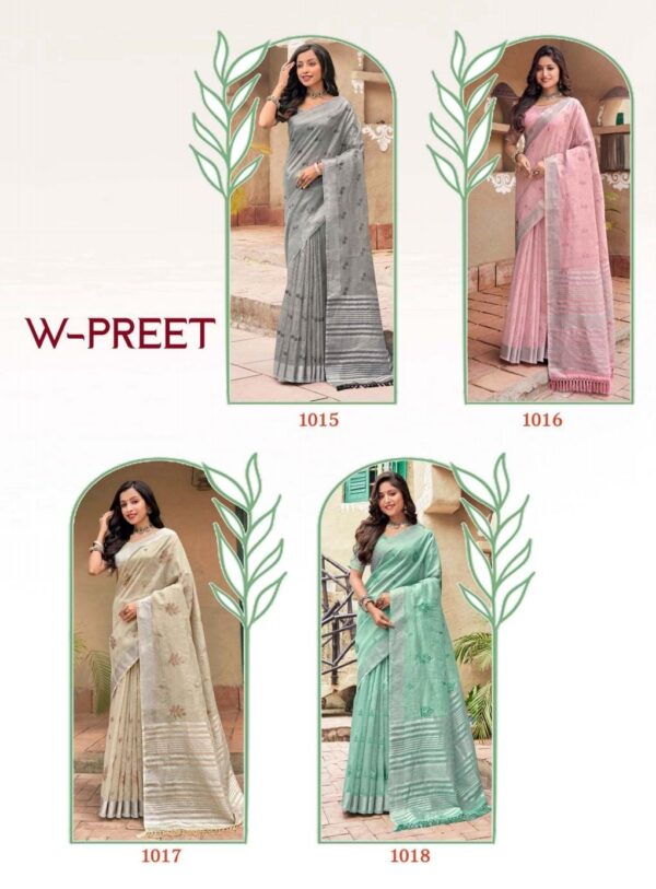LINEN TISSUE COTTON WITH EMBROIDERY WORK  WITH BLOUSE PICS - Image 10