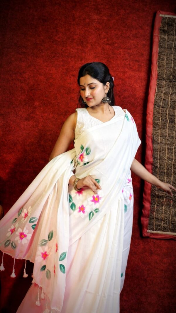 KHADI HAND PRINT SARI - Image 12
