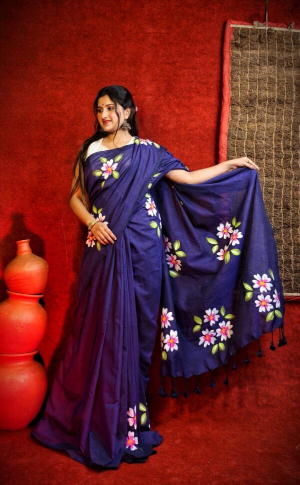 KHADI HAND PRINT SARI - Image 17