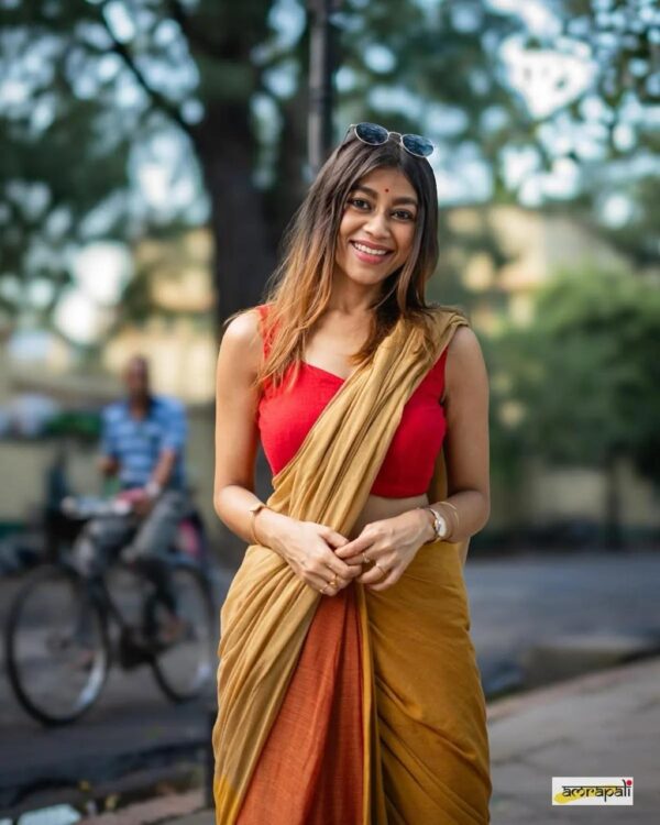 Khadi  pure Cotton  2D Saree - Image 8