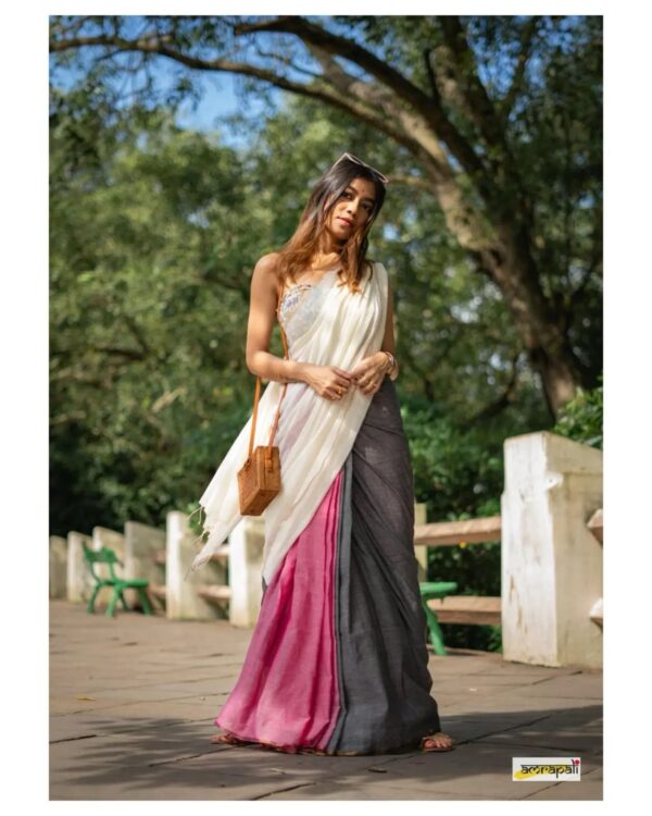 Khadi  pure Cotton  2D Saree - Image 17