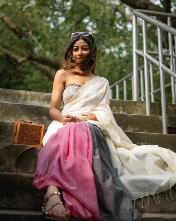 Khadi  pure Cotton  2D Saree - Image 18