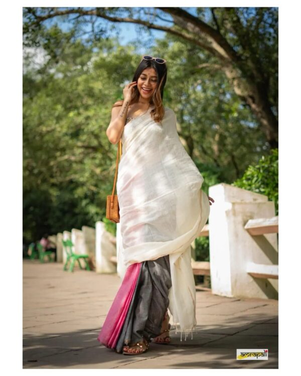 Khadi  pure Cotton  2D Saree - Image 22