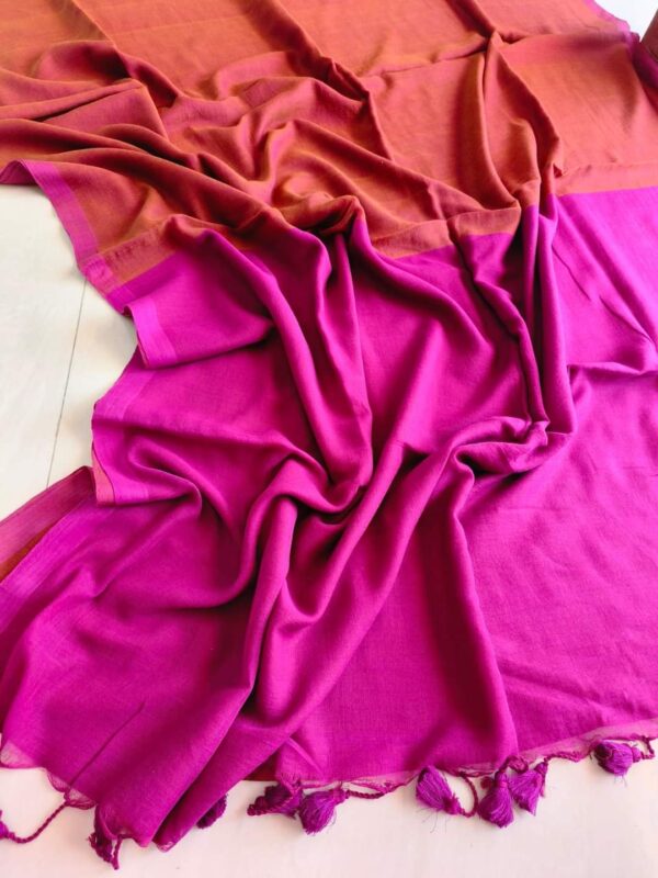 Khadi  pure Cotton  2D Saree - Image 40