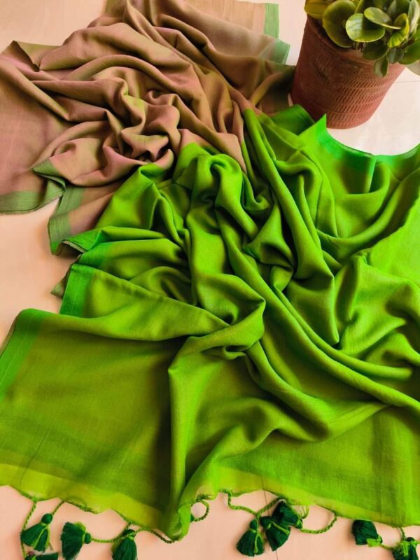 Khadi  pure Cotton  2D Saree - Image 43