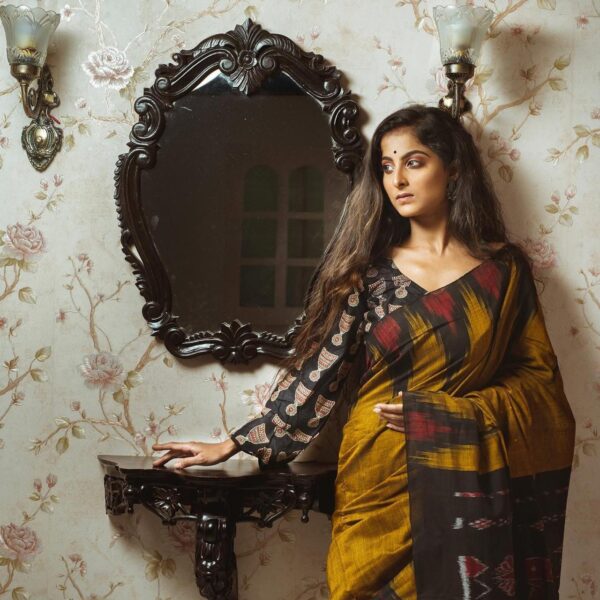 Slab khadi paint saree - Image 9